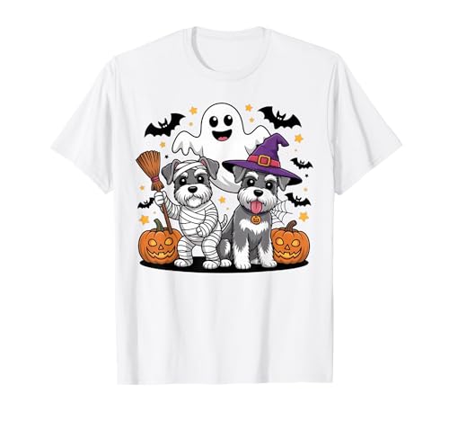 Lustiger Schnauzer Hundeliebhaber Hexe Mama Geist Halloween Party T-Shirt Lustiger Schnauzer Hundeliebhaber Hexe Mama Geist Halloween Party T-Shirt von Funny Schnauzer Dog Lover Halloween Costume Gifts