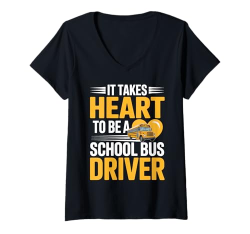 Damen Es braucht Herz, EIN Schulbusfahrer zu Sein Männer T-Shirt mit V-Ausschnitt Damen Es braucht Herz, EIN Schulbusfahrer zu Sein Männer T-Shirt mit V-Ausschnitt von Funny School Bus Driver Design Apprel