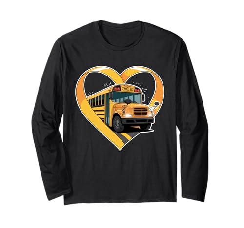 Herz Schulbusfahrer Lustig Zurück zur Schule Lehrer Männer Langarmshirt Herz Schulbusfahrer Lustig Zurück zur Schule Lehrer Männer Langarmshirt von Funny School Bus Driver Design Co.