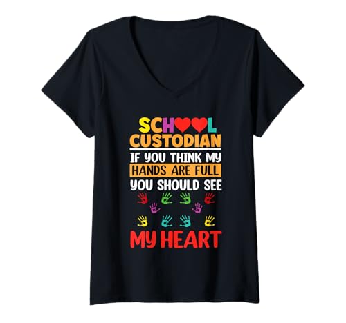 Damen School Custodian Appreciation Janitorial Funny Janitor T-Shirt mit V-Ausschnitt Damen School Custodian Appreciation Janitorial Funny Janitor T-Shirt mit V-Ausschnitt von Funny School Custodian Shirts for Women Men
