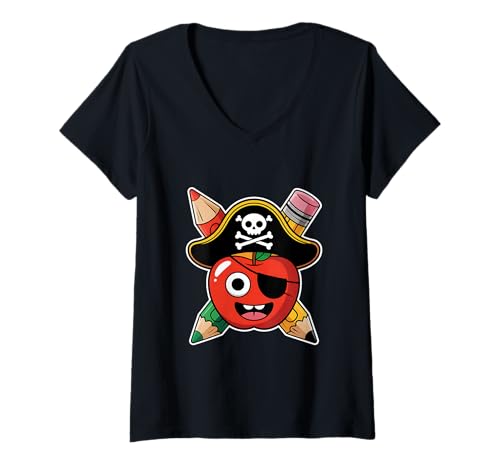 Damen School International Sprich wie EIN Piratentag — Piratenlehrer T-Shirt mit V-Ausschnitt Damen School International Sprich wie EIN Piratentag — Piratenlehrer T-Shirt mit V-Ausschnitt von Funny School International Talk Like A Pirate Day