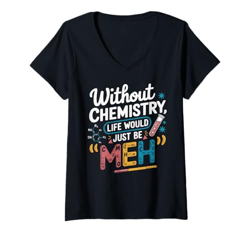 Damen Lustige Wissenschaft Witze Schulfach Wissenschaft Lehrer T-Shirt mit V-Ausschnitt Damen Lustige Wissenschaft Witze Schulfach Wissenschaft Lehrer T-Shirt mit V-Ausschnitt von Funny Science Teacher Chemistry Algebra
