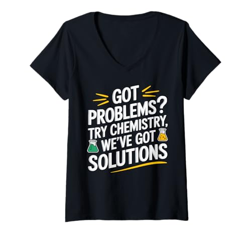 Damen Lustige Wissenschaft Witze Schulfach Wissenschaft Lehrer T-Shirt mit V-Ausschnitt Damen Lustige Wissenschaft Witze Schulfach Wissenschaft Lehrer T-Shirt mit V-Ausschnitt von Funny Science Teacher Chemistry Algebra