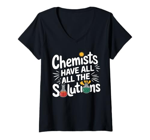 Damen Lustige Wissenschaft Witze Schulfach Wissenschaft Lehrer T-Shirt mit V-Ausschnitt Damen Lustige Wissenschaft Witze Schulfach Wissenschaft Lehrer T-Shirt mit V-Ausschnitt von Funny Science Teacher Chemistry Algebra