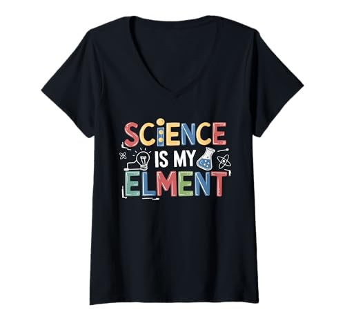 Damen Lustige Wissenschaft Witze Schulfach Wissenschaft Lehrer T-Shirt mit V-Ausschnitt Damen Lustige Wissenschaft Witze Schulfach Wissenschaft Lehrer T-Shirt mit V-Ausschnitt von Funny Science Teacher Chemistry Algebra