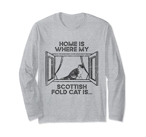 Zuhause Wo meine Katze ist - Mama Papa Scottish Fold Cat Langarmshirt Zuhause Wo meine Katze ist - Mama Papa Scottish Fold Cat Langarmshirt von Funny Scottish Fold Cat Gift for Men, Women & Kids