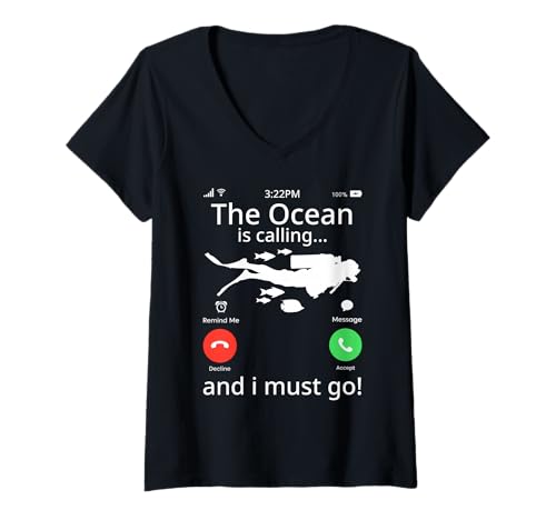 Damen Lustige Taucher-Shirts zum Schnorcheln und Tauchen T-Shirt mit V-Ausschnitt Damen Lustige Taucher-Shirts zum Schnorcheln und Tauchen T-Shirt mit V-Ausschnitt von Funny Scuba Diving Shirts for Men Women