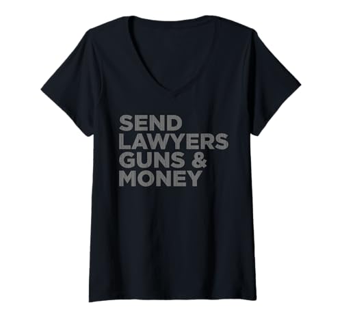 Damen Senden Sie Anwälte Waffen Geld T-Shirt mit V-Ausschnitt von Funny Send Lawyers Guns Money Tee Shirt