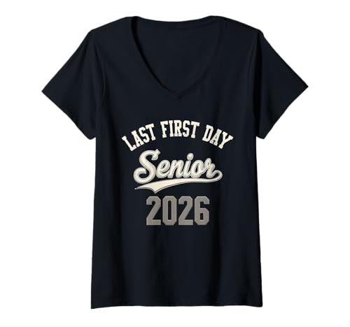 Damen Funny Senior 2026 Letzter erster Schultag zum Abschluss T-Shirt mit V-Ausschnitt Damen Funny Senior 2026 Letzter erster Schultag zum Abschluss T-Shirt mit V-Ausschnitt von Funny Senior 2026 Last First Day of School Gifts