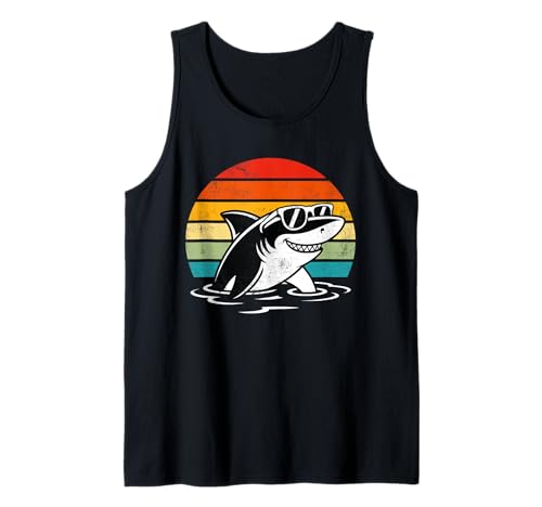 Cooler Hai in Sonnenbrille, lustiger Hai für Männer, Frauen, Kinder, Jungen Tank Top von Funny Shark Apparel for Women Men Kids Boys Girls