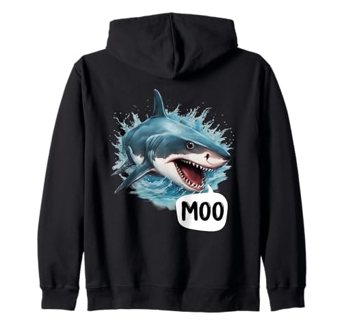 Lustiger Hai Moo I'm A Cow Herren Damen Kinder Kapuzenjacke Lustiger Hai Moo I'm A Cow Herren Damen Kinder Kapuzenjacke von Funny Shark Moo I'm A Cow Men Women Kids