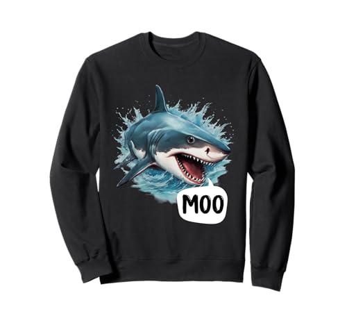 Lustiger Hai Moo I'm A Cow Herren Damen Kinder Sweatshirt von Funny Shark Moo I'm A Cow Men Women Kids