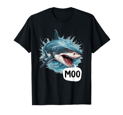 Lustiger Hai Moo I'm A Cow Herren Damen Kinder T-Shirt von Funny Shark Moo I'm A Cow Men Women Kids