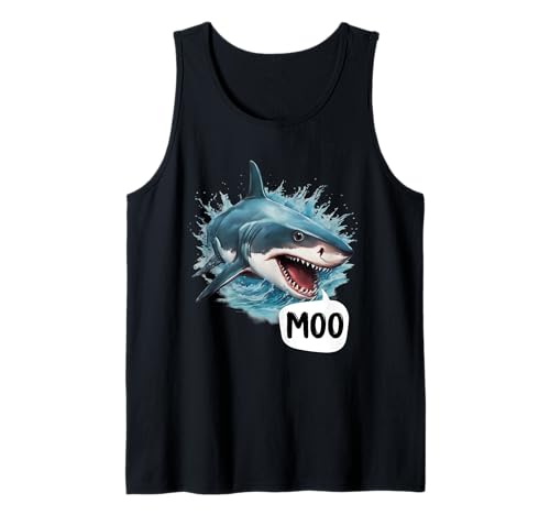 Lustiger Hai Moo I'm A Cow Herren Damen Kinder Tank Top von Funny Shark Moo I'm A Cow Men Women Kids