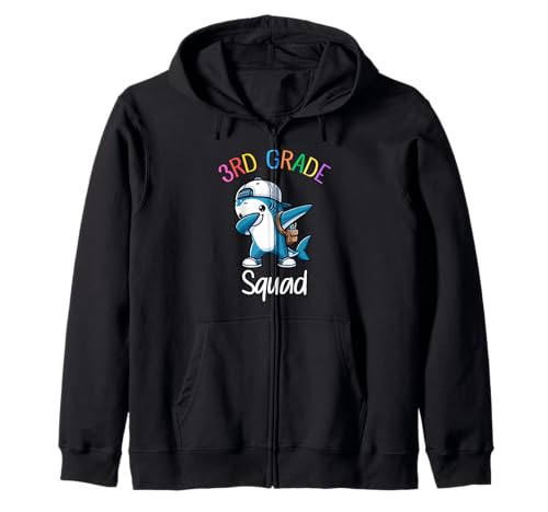 Squad Shark Dabbing, Kinder der 1. Klasse, zurück zur Schule Kapuzenjacke Squad Shark Dabbing, Kinder der 1. Klasse, zurück zur Schule Kapuzenjacke von Funny Shark Team Back to School Kids Boys Girls