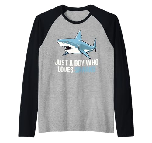 Herren Nur EIN Junge, der Haie liebt Jungen, Kinder, Hailiebhaber Raglan Herren Nur EIN Junge, der Haie liebt Jungen, Kinder, Hailiebhaber Raglan von Funny Shark Tees For Shark Lovers