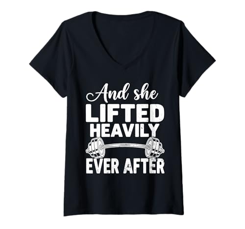Damen Sie hat nach Funny Fitness Gewichtheben schwer gehoben T-Shirt mit V-Ausschnitt Damen Sie hat nach Funny Fitness Gewichtheben schwer gehoben T-Shirt mit V-Ausschnitt von Funny She Lifted Heavily Fitness Weightlifting