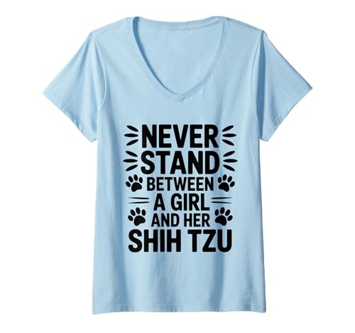 Damen Shih Tzu Mädchen Lustiger Shih Tzu T-Shirt mit V-Ausschnitt Damen Shih Tzu Mädchen Lustiger Shih Tzu T-Shirt mit V-Ausschnitt von Funny Shih Tzu Cute Shih Tzu Girl Design