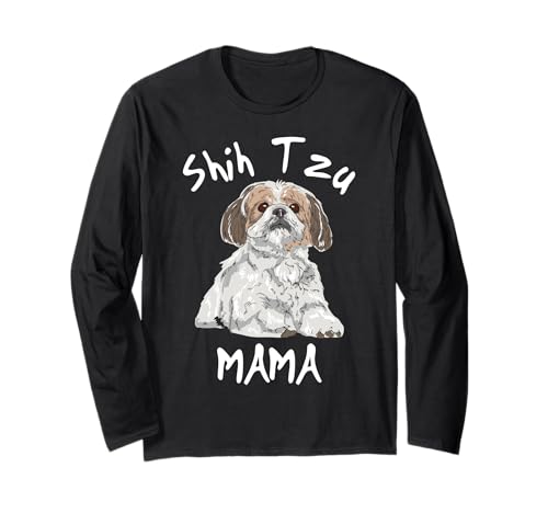 Süße Shih Tzu Mama Langarmshirt von Funny Shih Tzu Lover Gifts