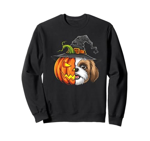Shih Tzu Kürbis Jack O Laterne Halloween Kinder Herren Damen Sweatshirt Shih Tzu Kürbis Jack O Laterne Halloween Kinder Herren Damen Sweatshirt von Funny Shih Tzu Lovers Halloween Pumpkin Outfits