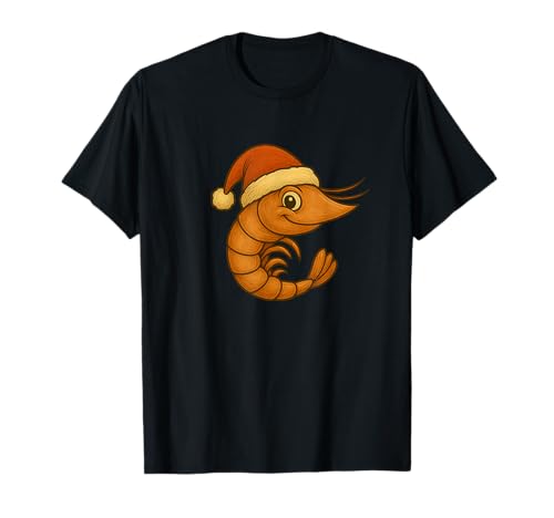 Cooles Garnelen mit Weihnachtsmütze Kostüm für Jungen und Mädchen T-Shirt Cooles Garnelen mit Weihnachtsmütze Kostüm für Jungen und Mädchen T-Shirt von Funny Shrimp Outfit