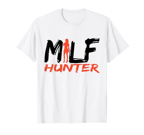 Herren Lustiger Milf Hunter Womanizer T-Shirt von Funny Single Men's Milf Hunter Apparel Co.