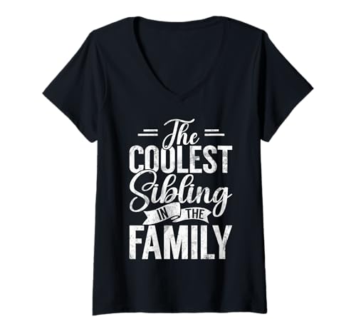 Damen Das coolste Geschwister der Familie Bruder Schwester Funny Twins T-Shirt mit V-Ausschnitt Damen Das coolste Geschwister der Familie Bruder Schwester Funny Twins T-Shirt mit V-Ausschnitt von Funny Sister Brother Matching Sibling Gifts