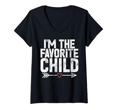 Damen Ich Bin das Lieblingskind, Schwester, Bruder, Geschwister, Lustige Zwillinge T-Shirt mit V-Ausschnitt Damen Ich Bin das Lieblingskind, Schwester, Bruder, Geschwister, Lustige Zwillinge T-Shirt mit V-Ausschnitt von Funny Sister Brother Matching Sibling Gifts