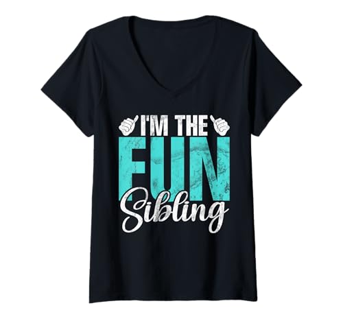 Damen Ich Bin das lustige Geschwisterchen Lustiger Bruder Schwester Passende Geschwister T-Shirt mit V-Ausschnitt Damen Ich Bin das lustige Geschwisterchen Lustiger Bruder Schwester Passende Geschwister T-Shirt mit V-Ausschnitt von Funny Sister Brother Matching Sibling Gifts