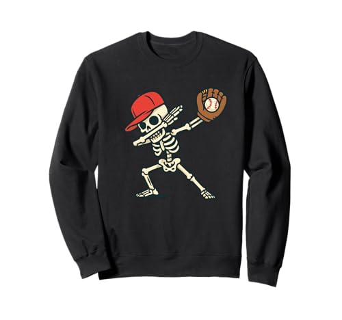Dabbing Skeleton Baseball Player Halloween Men Women Kids Sweatshirt Dabbing Skeleton Baseball Player Halloween Men Women Kids Sweatshirt von Funny Skeleton Baseball Costume Tees