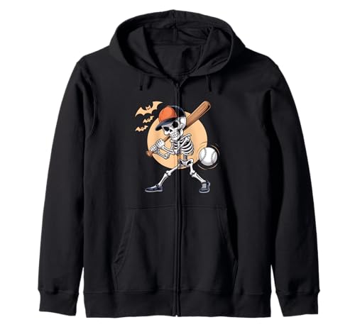 Cooles Skelett spielt Baseball Gruselig Halloween Herren Jungen Kapuzenjacke Cooles Skelett spielt Baseball Gruselig Halloween Herren Jungen Kapuzenjacke von Funny Skeleton Baseball for Halloween