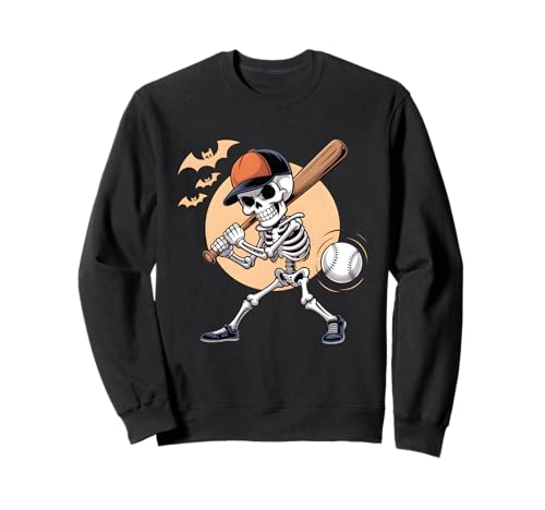 Cooles Skelett spielt Baseball Gruselig Halloween Herren Jungen Sweatshirt Cooles Skelett spielt Baseball Gruselig Halloween Herren Jungen Sweatshirt von Funny Skeleton Baseball for Halloween