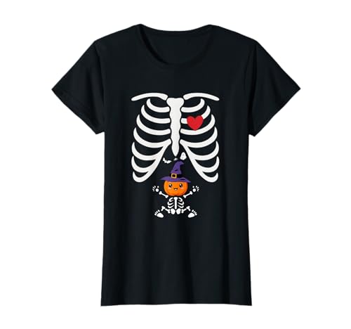 Skelett Baby Lustig Mama Niedlich Schwangerschaft Halloween T-Shirt von Funny Skeleton Family Halloween