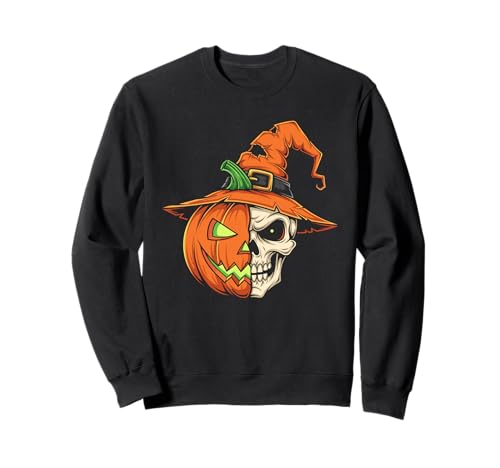 Skelett Kürbis Jack O Laterne Halloween Kinder Herren Damen Sweatshirt von Funny Skeleton Lovers Halloween Pumpkin Outfits