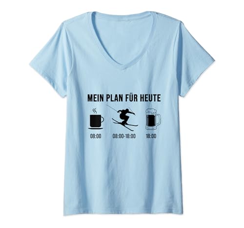 Damen Lustiges Ski Shirt Ski fahren Skier Skiurlaub T-Shirt mit V-Ausschnitt Damen Lustiges Ski Shirt Ski fahren Skier Skiurlaub T-Shirt mit V-Ausschnitt von Funny Skiing Apparel Ski Gifts and Ski Outfits