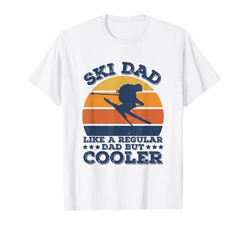 Herren Ski Dad Like A Regular Dad But Cooler Vintage Skifahren T-Shirt von Funny Skiing Clothing Gift for Skier