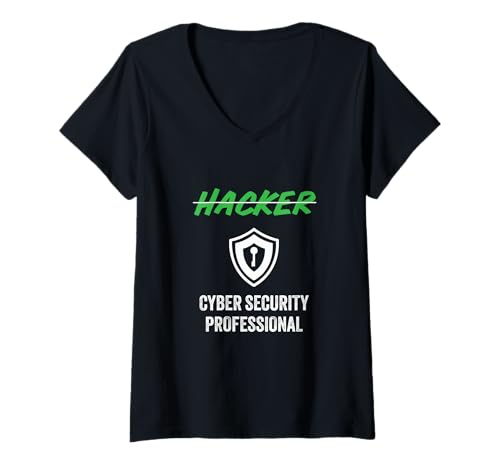 Damen Berufsbezeichnung Cyber Security Professional Hackers Tech T-Shirt mit V-Ausschnitt Damen Berufsbezeichnung Cyber Security Professional Hackers Tech T-Shirt mit V-Ausschnitt von Funny Skilled Hackers Cyber Security Specialist