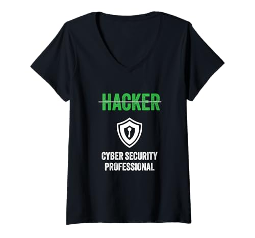 Damen Berufsbezeichnung für Cyber Security Professional Proud Hackers T-Shirt mit V-Ausschnitt Damen Berufsbezeichnung für Cyber Security Professional Proud Hackers T-Shirt mit V-Ausschnitt von Funny Skilled Hackers Cyber Security Specialist