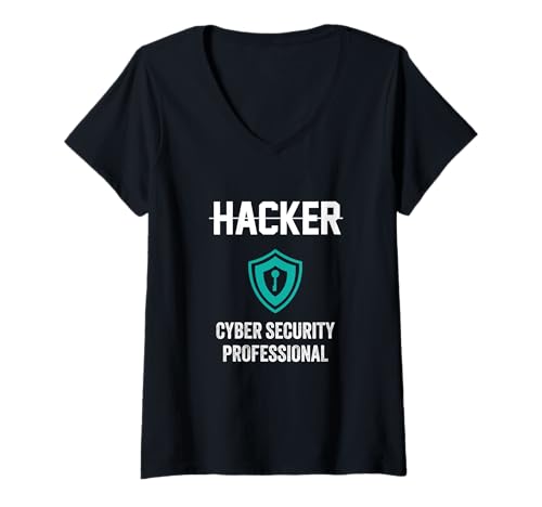 Damen Cyber Security Professional Hacker Stolze Jobtitel Hacker T-Shirt mit V-Ausschnitt Damen Cyber Security Professional Hacker Stolze Jobtitel Hacker T-Shirt mit V-Ausschnitt von Funny Skilled Hackers Cyber Security Specialist