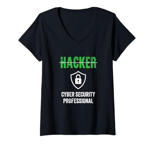 Damen Cyber Security Professional Jobtitel Hackers Tech T-Shirt mit V-Ausschnitt Damen Cyber Security Professional Jobtitel Hackers Tech T-Shirt mit V-Ausschnitt von Funny Skilled Hackers Cyber Security Specialist
