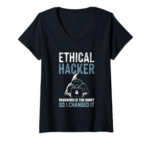 Damen Ethisches Hacker-Passwort ist zu kurz, also habe ich es geändert Lustig T-Shirt mit V-Ausschnitt Damen Ethisches Hacker-Passwort ist zu kurz, also habe ich es geändert Lustig T-Shirt mit V-Ausschnitt von Funny Skilled Hackers Cyber Security Specialist