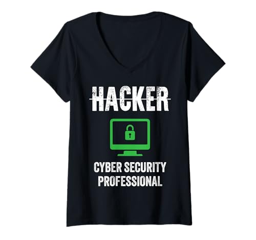 Damen Hackers Jobtitel Hacker Cyber Security Professional Shield T-Shirt mit V-Ausschnitt Damen Hackers Jobtitel Hacker Cyber Security Professional Shield T-Shirt mit V-Ausschnitt von Funny Skilled Hackers Cyber Security Specialist