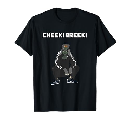 Funny Slav Gopnik Stalker Desings - Cheeki Breeki Gopnik Slav Style Lustiger Spieler Stalker T-Shirt Schwarz S Crew-Neck T-Shirt mit Kurzärmeln Männer Weihnachten von Funny Slav Gopnik Stalker Desings