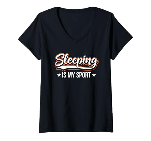 Damen Schlafen ist mein Sport T-Shirt mit V-Ausschnitt Damen Schlafen ist mein Sport T-Shirt mit V-Ausschnitt von Funny Sleeping & Napping Outfits