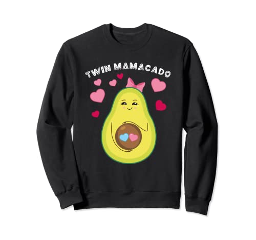 Twin Mamacado süße Avocado Mama Obst Schwangere Mutter Sweatshirt von Funny Sliced Avocado Lover Twin Birth Mama Gifts