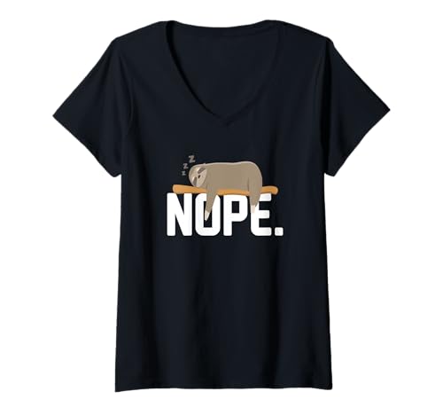 Damen Nein Nicht Heute Faulheit Faulheit Lustiges Mem T-Shirt mit V-Ausschnitt Damen Nein Nicht Heute Faulheit Faulheit Lustiges Mem T-Shirt mit V-Ausschnitt von Funny Sloth Meme Tees Co.