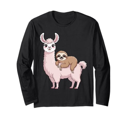 Faultier reitendes Lama, lustiges Lama für Männer, Frauen, Kinder Langarmshirt Faultier reitendes Lama, lustiges Lama für Männer, Frauen, Kinder Langarmshirt von Funny Sloth Riding Llama Lover Design