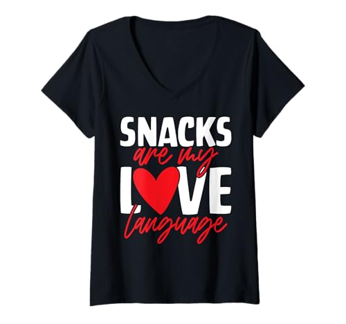 Damen Snacks Are My Love Language Lustige Snacks Valentinstag T-Shirt mit V-Ausschnitt Damen Snacks Are My Love Language Lustige Snacks Valentinstag T-Shirt mit V-Ausschnitt von Funny Snack Language Shirts for Women Men