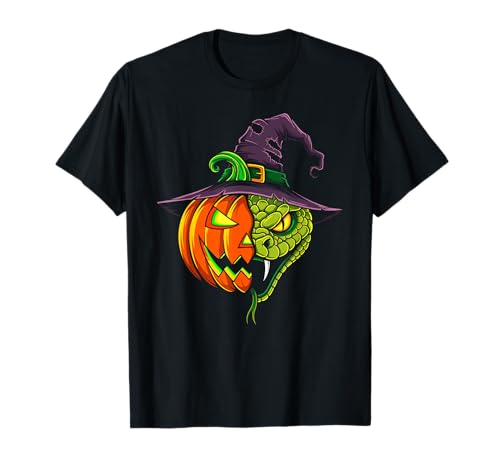 Jack O Laterne mit Schlangenkürbis, Halloween, Kinder, Herren und Damen T-Shirt von Funny Snake Lovers Halloween Pumpkin Outfits