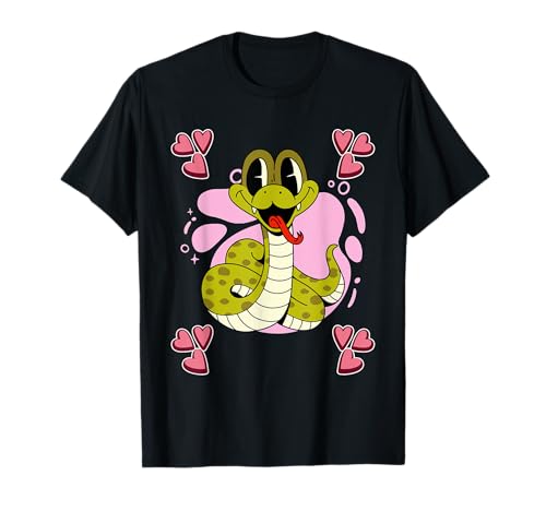 Damen Schlangen Zeichnung Mädchen Schlangen T-Shirt von Funny Snake Merch for Girls & Women
